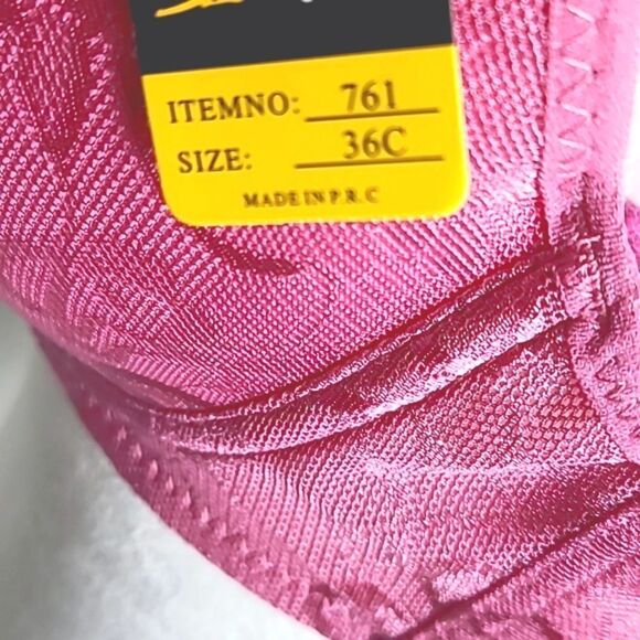 Lukasi Lace Demi Bra, Lightly Padded, Full Coverage, Pink, Size 36C, NWT - Picture 10 of 11
